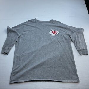 Kansas City Chiefs Shirt Mens 3XL Gray NFL Team Apparel Football Long Sleeve